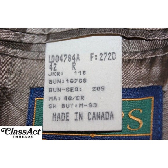 Chaps Ralph Lauren Blazer Mens Silk Blend Houndstooth Suit Jacket Sport Coat 42R - Picture 7 of 8